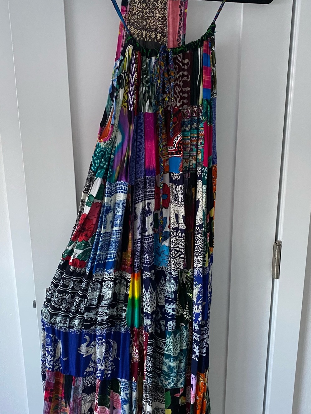 Bohemian Multi‑Color Patchwork Midi length dress